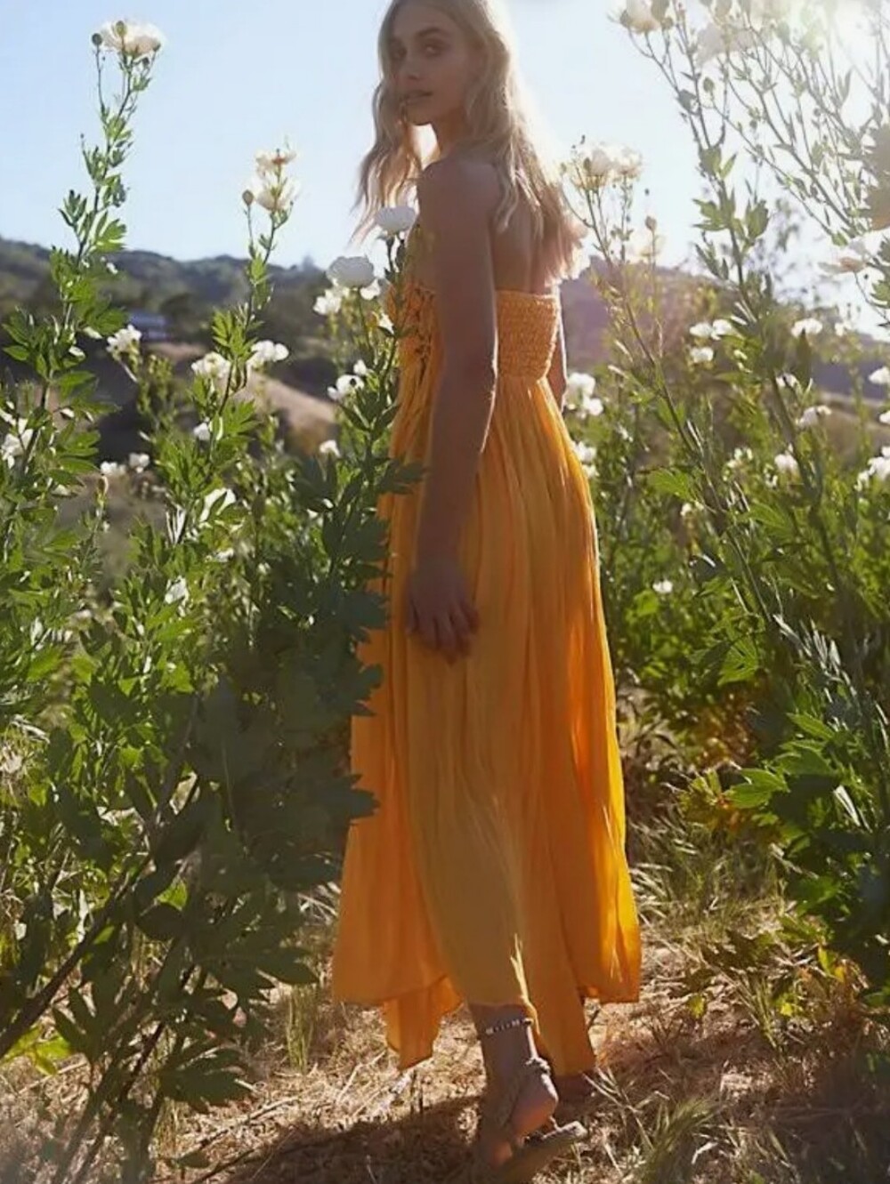 Free People Turn Up The Tempature Maxi Dress in Orange